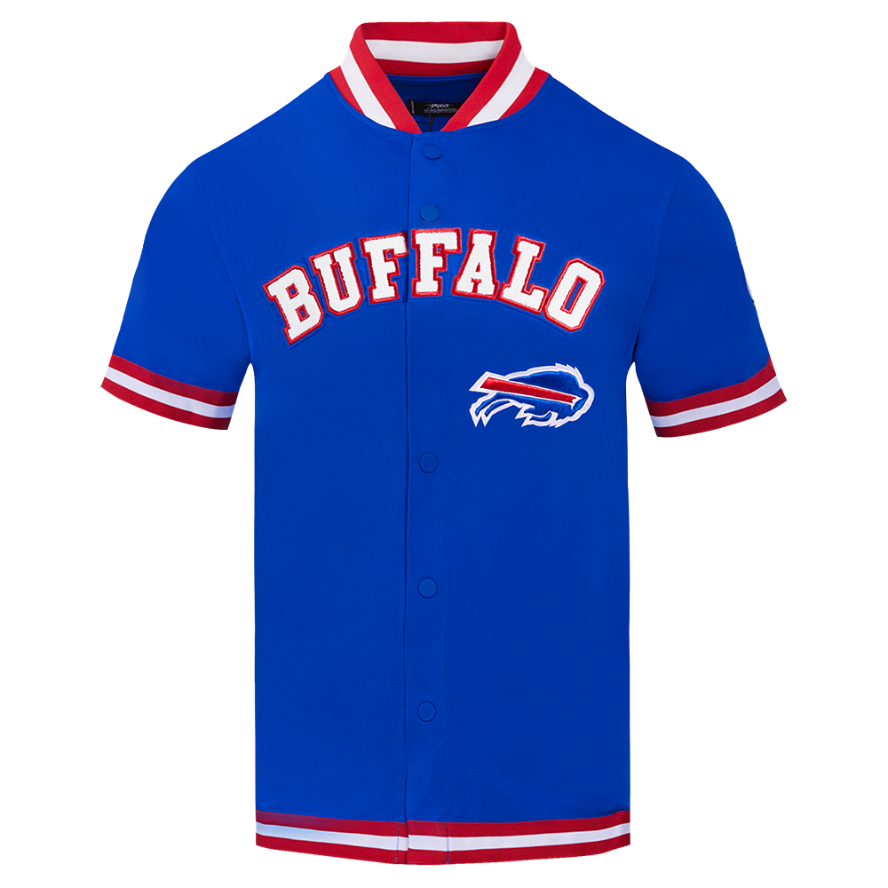NFL Buffalo Bills Warm Up Button Up Jacket ((Royal Blue/ Red))