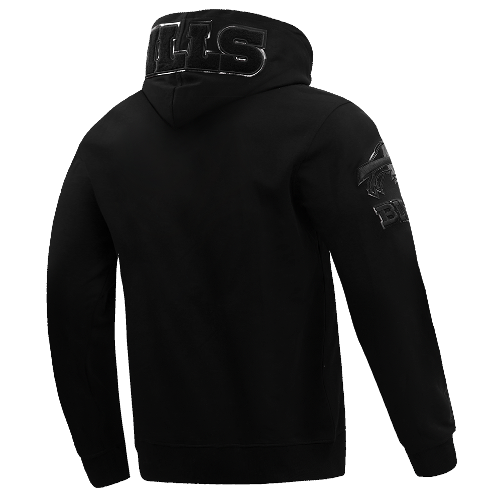 NFL Buffalo Bills Triple Black Pullover Hoodie (Triple Black) - Image 3