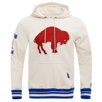 NFL Buffalo Bills Retro Classic Pullover Hoodie ((Eggshell/Red/Blue))