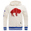 NFL Buffalo Bills Retro Classic Pullover Hoodie ((Eggshell/Red/Blue))