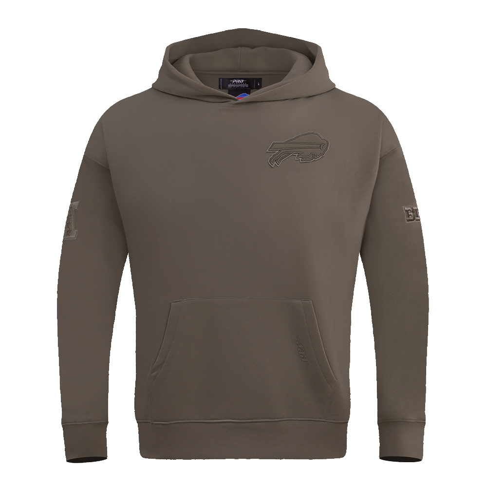 NFL Buffalo Bills Drop Shoulder Pullover Hoodie (Dark Taupe)