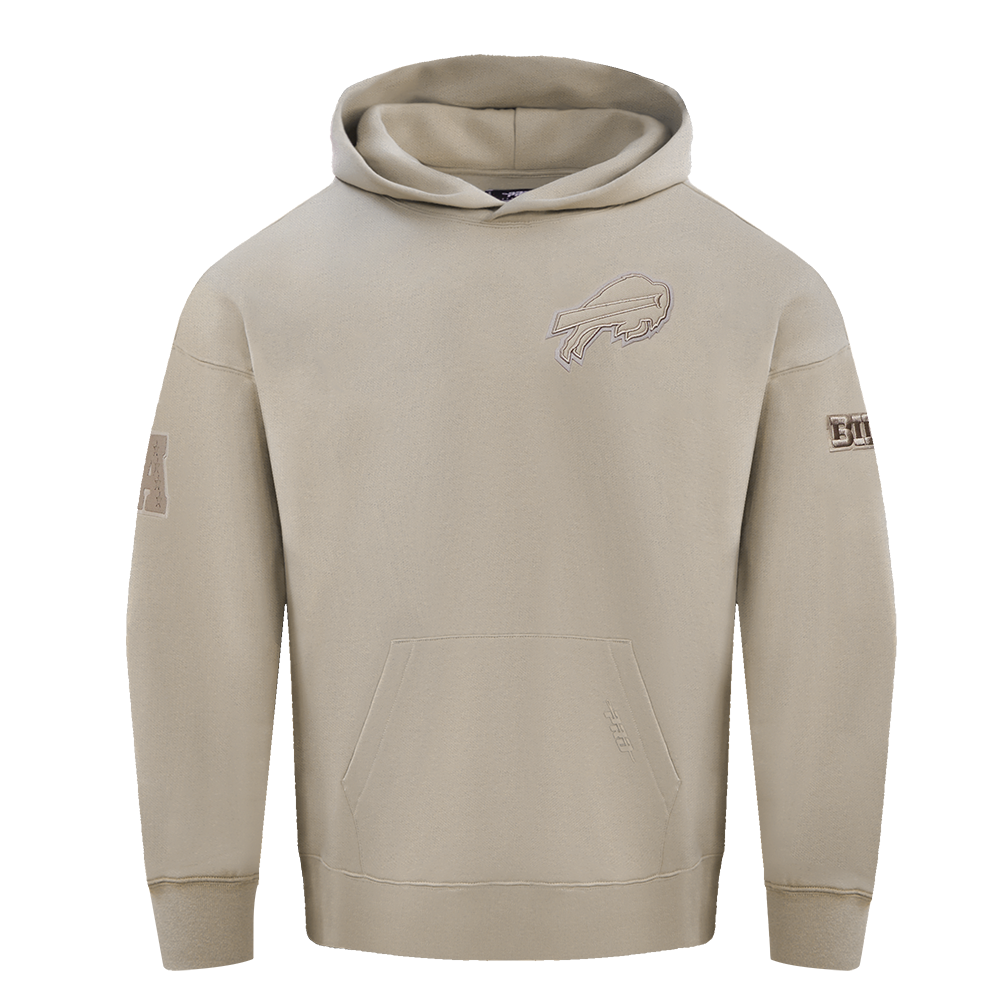 NFL Buffalo Bills Drop Shoulder Pullover Hoodie (Taupe)