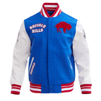 NFL Buffalo Bills Retro Classic Varsity Jacket ((Royal Blue/ Red))