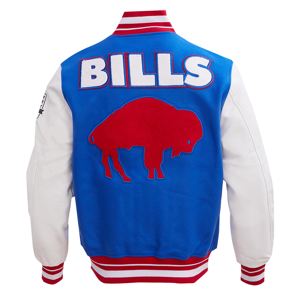 NFL Buffalo Bills Retro Classic Varsity Jacket ((Royal Blue/ Red)) - Image 3