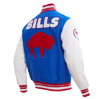 NFL Buffalo Bills Retro Classic Varsity Jacket ((Royal Blue/ Red)) - Image 2