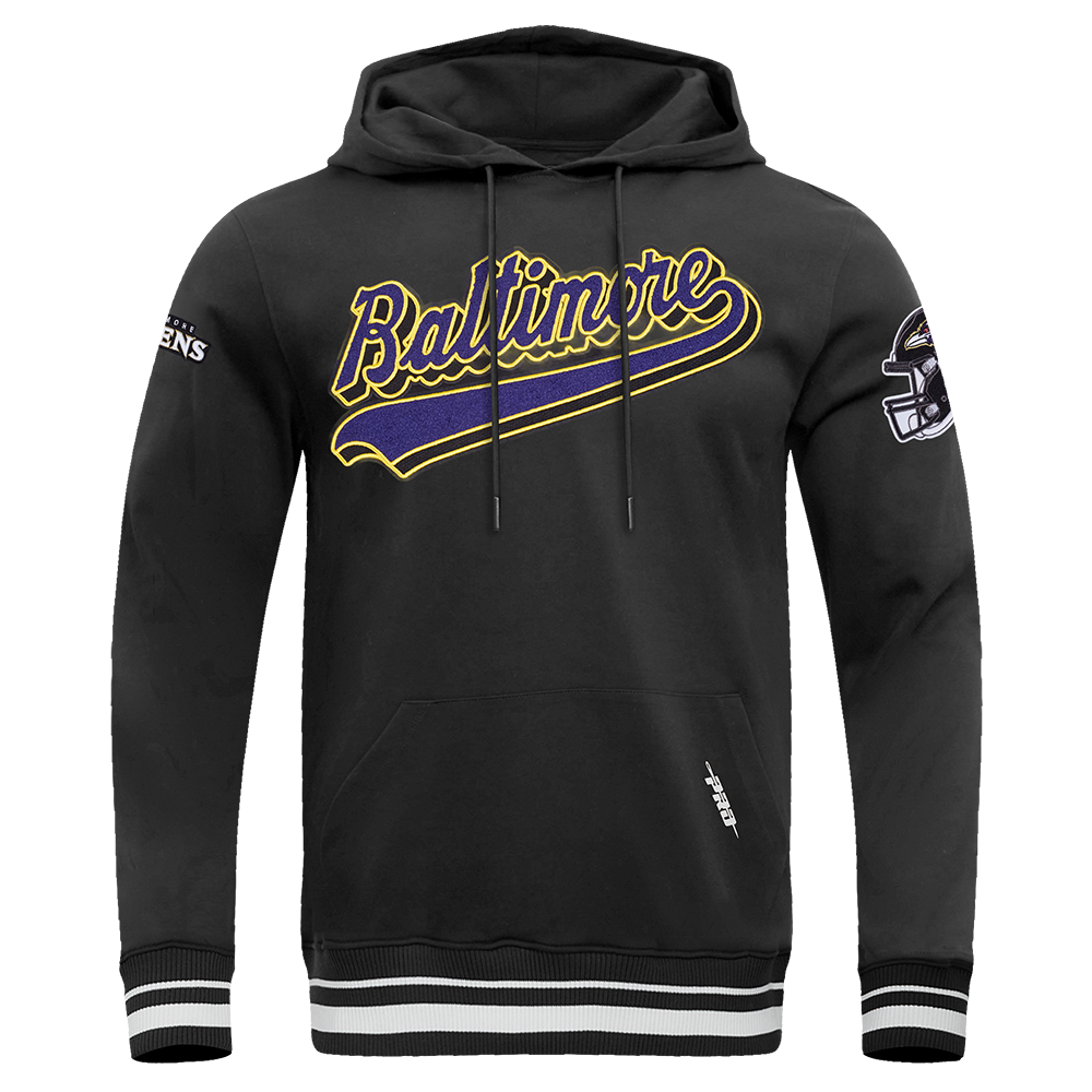 NFL Baltimore Ravens Script Pullover Hoodie (Black) Main image