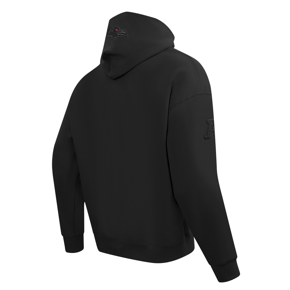 NFL Baltimore Ravens Drop Shoulder Pullover Hoodie (Black) - Image 4