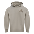 NFL Cleveland Browns Drop Shoulder Pullover Hoodies (Taupe)