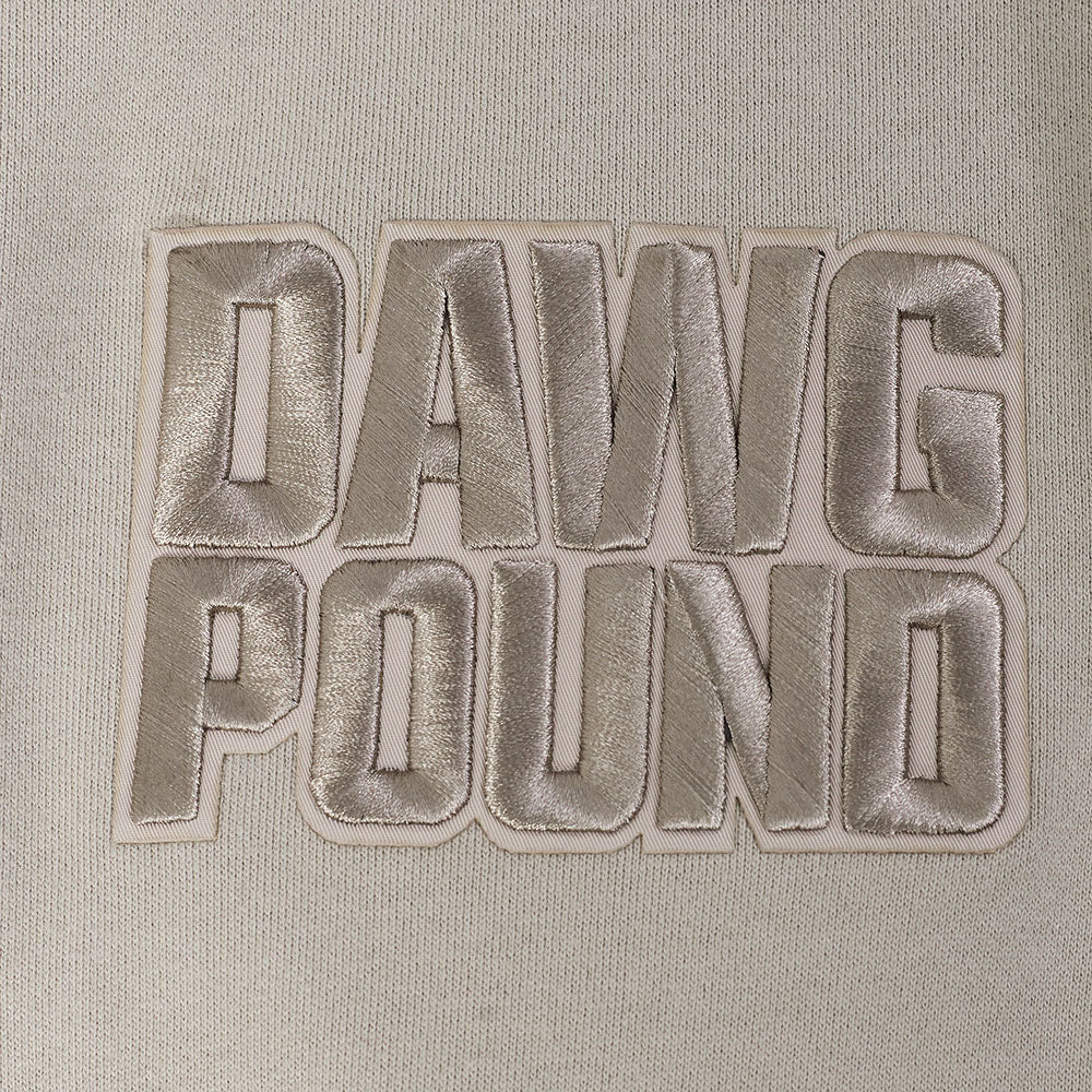 NFL Cleveland Browns Drop Shoulder Pullover Hoodies (Taupe) - Image 6