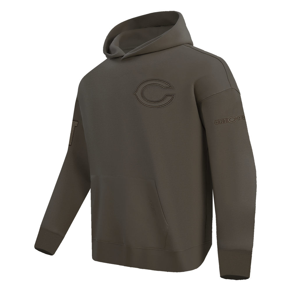 NFL Chicago Bears Drop Shoulder Pullover Hoodies (Dark Taupe) - Image 2