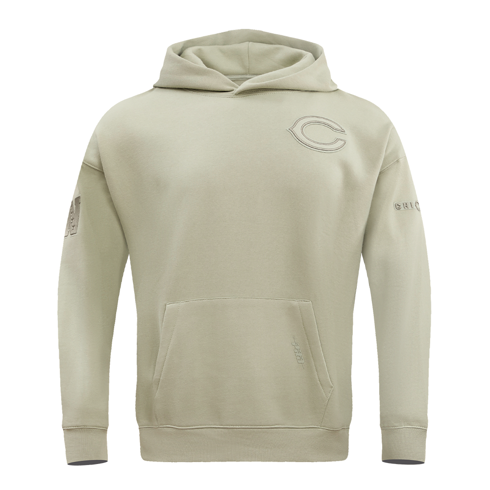 NFL Chicago Bears Drop Shoulder Pullover Hoodie (Taupe)