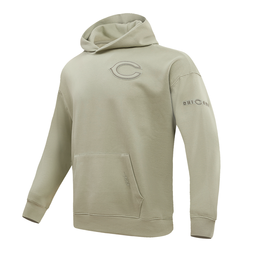 NFL Chicago Bears Drop Shoulder Pullover Hoodie (Taupe) - Image 2
