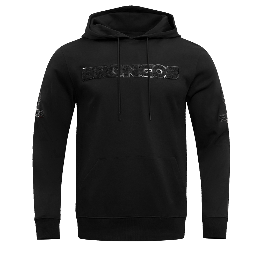 NFL Denver Broncos Triple Black Pullover Hoodie (Triple Black)