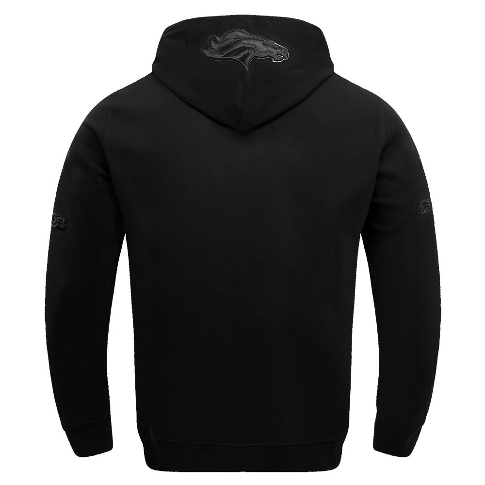 NFL Denver Broncos Triple Black Pullover Hoodie (Triple Black) - Image 4