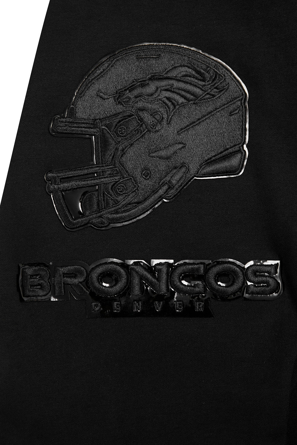 NFL Denver Broncos Triple Black Pullover Hoodie (Triple Black) - Image 6