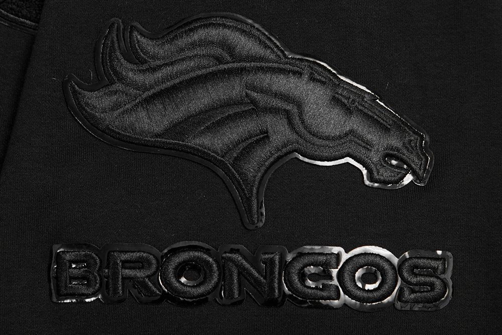 NFL Denver Broncos Triple Black Pullover Hoodie (Triple Black) - Image 7