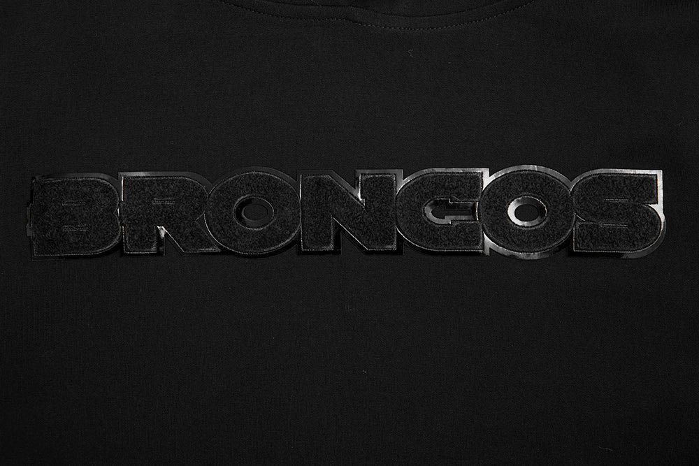 NFL Denver Broncos Triple Black Pullover Hoodie (Triple Black) - Image 5