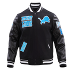 NFL Detroit Lions Retro Classic Varsity Jacket (Black)