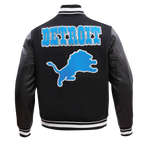 NFL Detroit Lions Retro Classic Varsity Jacket (Black) - Image 2