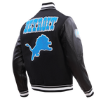 NFL Detroit Lions Retro Classic Varsity Jacket (Black) - Image 3