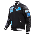 NFL Detroit Lions Retro Classic Varsity Jacket (Black) - Image 4
