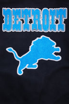 NFL Detroit Lions Retro Classic Varsity Jacket (Black) - Image 6