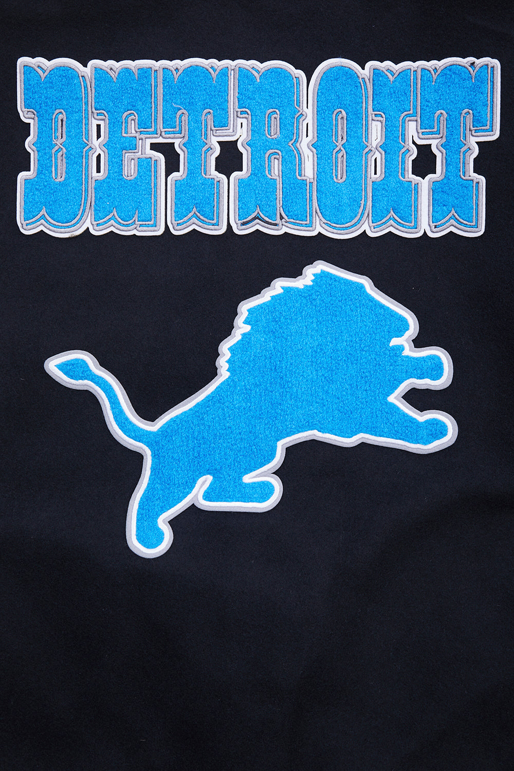 NFL Detroit Lions Retro Classic Varsity Jacket (Black) - Image 6