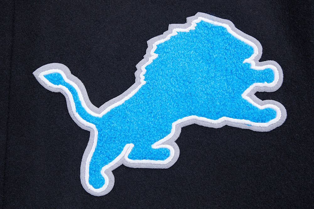 NFL Detroit Lions Retro Classic Varsity Jacket (Black) - Image 8