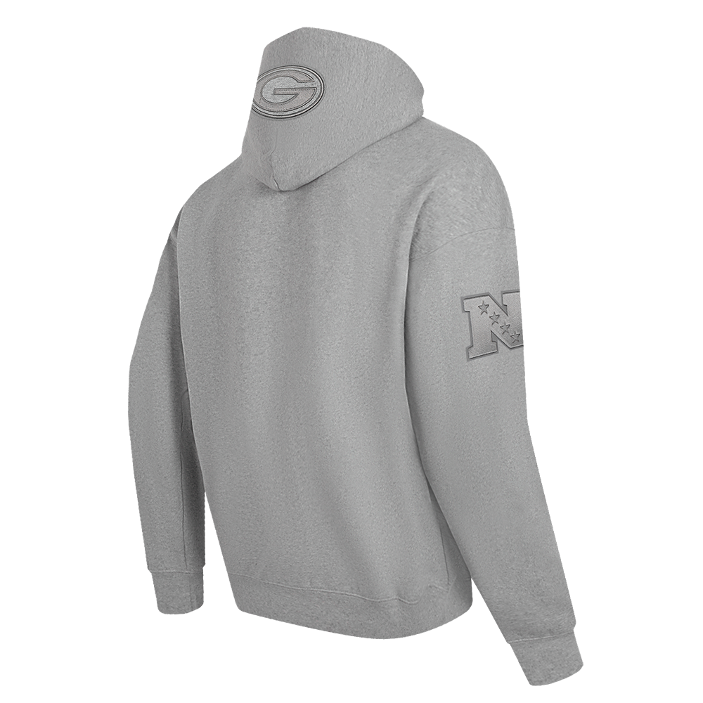 NFL Green Bay Packers Drop Shoulder Pullover Hoodies (Dark Heather Grey) - Image 4