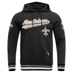 NFL New Orleans Saints Script Tail Pullover Hoodie (Black)