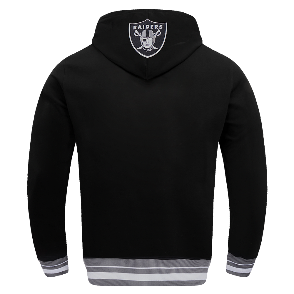 NFL Las Vegas Raiders Script Tail Pullover Hoodie ((Black/Grey)) - Image 4