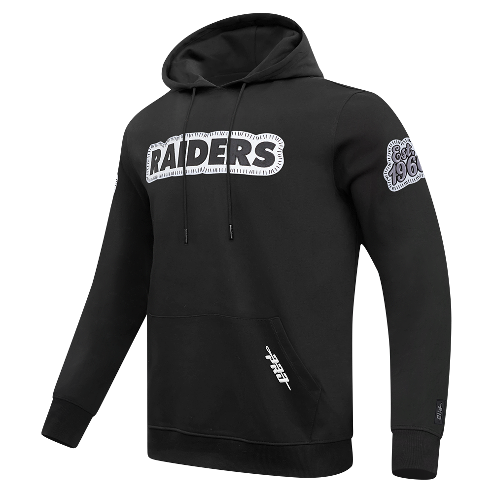 NFL Las Vegas Raiders DIY Pick Stitch Pullover Hoodies (Black) - Image 2