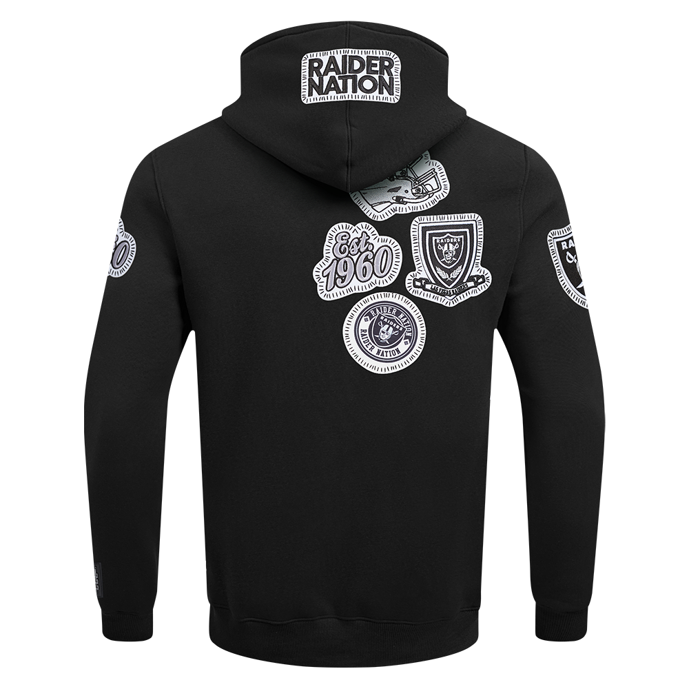 NFL Las Vegas Raiders DIY Pick Stitch Pullover Hoodies (Black) - Image 3