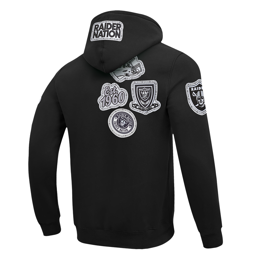 NFL Las Vegas Raiders DIY Pick Stitch Pullover Hoodies (Black) - Image 4