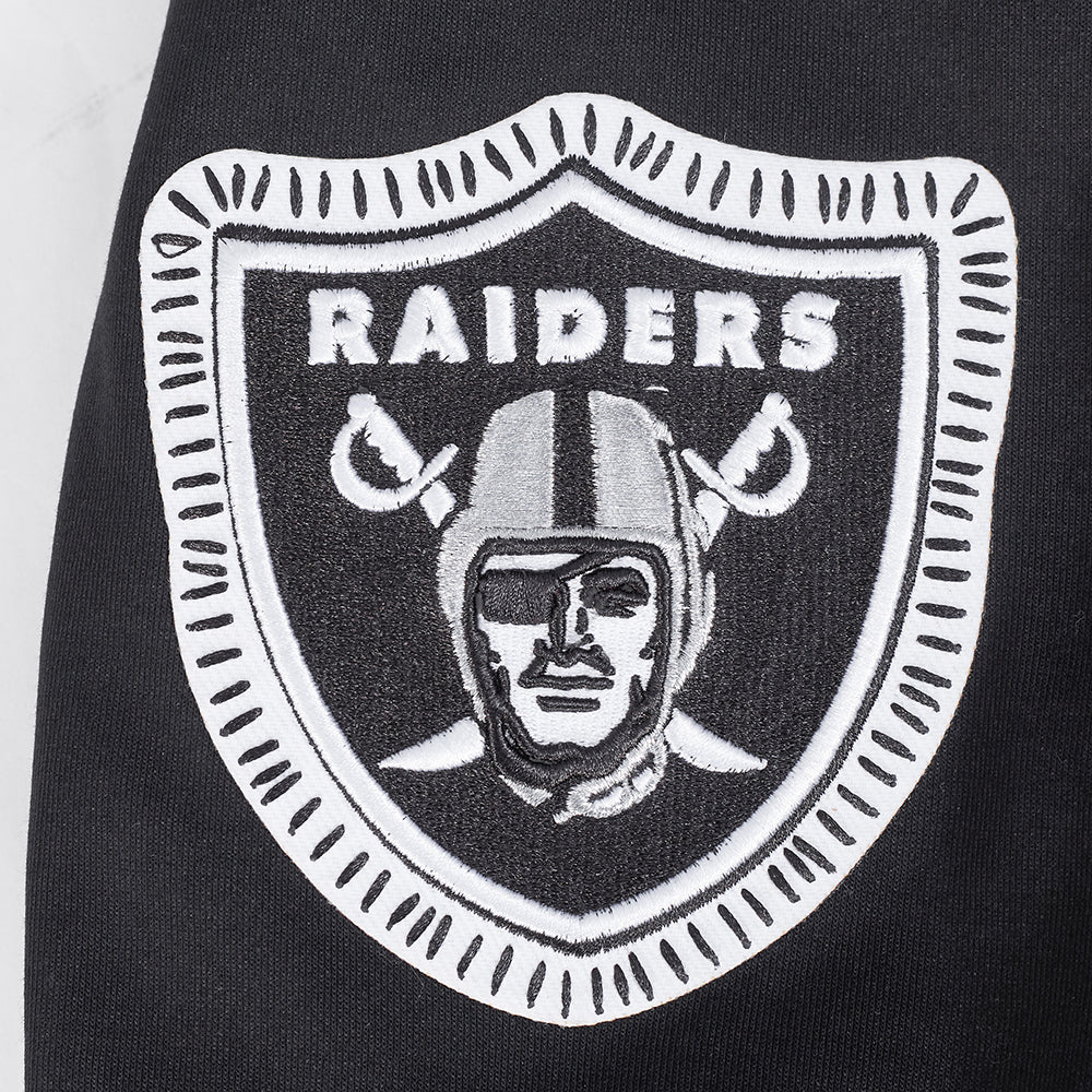 NFL Las Vegas Raiders DIY Pick Stitch Pullover Hoodies (Black) - Image 7