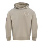 NFL Las Vegas Raiders Drop Shoulder Pullover Hoodies (Taupe)