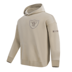 NFL Las Vegas Raiders Drop Shoulder Pullover Hoodies (Taupe) - Image 2