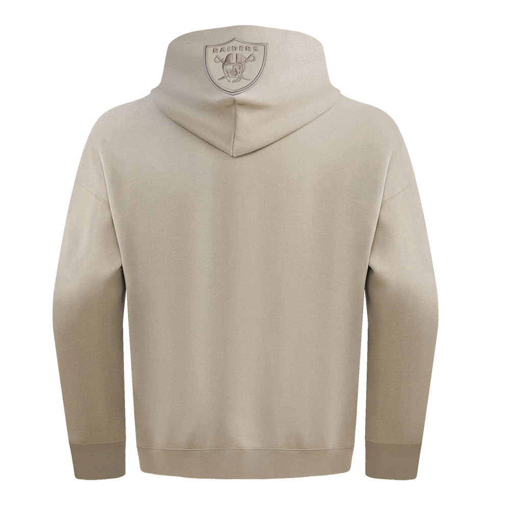 NFL Las Vegas Raiders Drop Shoulder Pullover Hoodies (Taupe) - Image 3