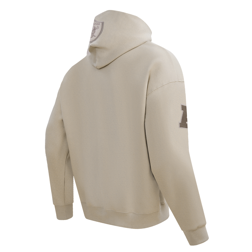 NFL Las Vegas Raiders Drop Shoulder Pullover Hoodies (Taupe) - Image 4