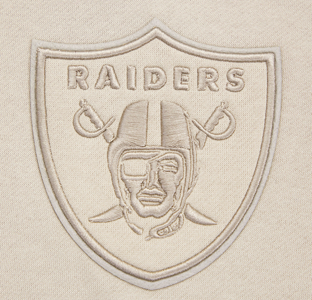 NFL Las Vegas Raiders Drop Shoulder Pullover Hoodies (Taupe) - Image 6