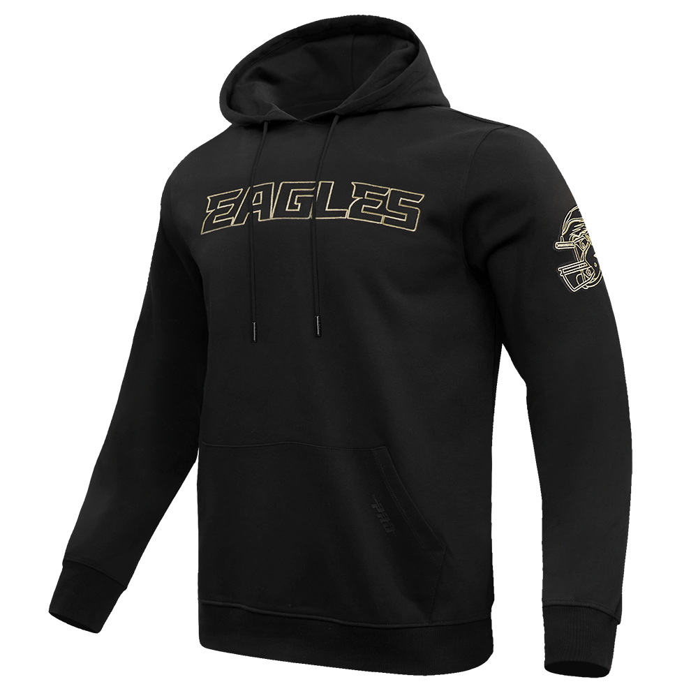 NFL Philadelphia Eagles Black and Gold Pullover Hoodie (Black) - Image 2