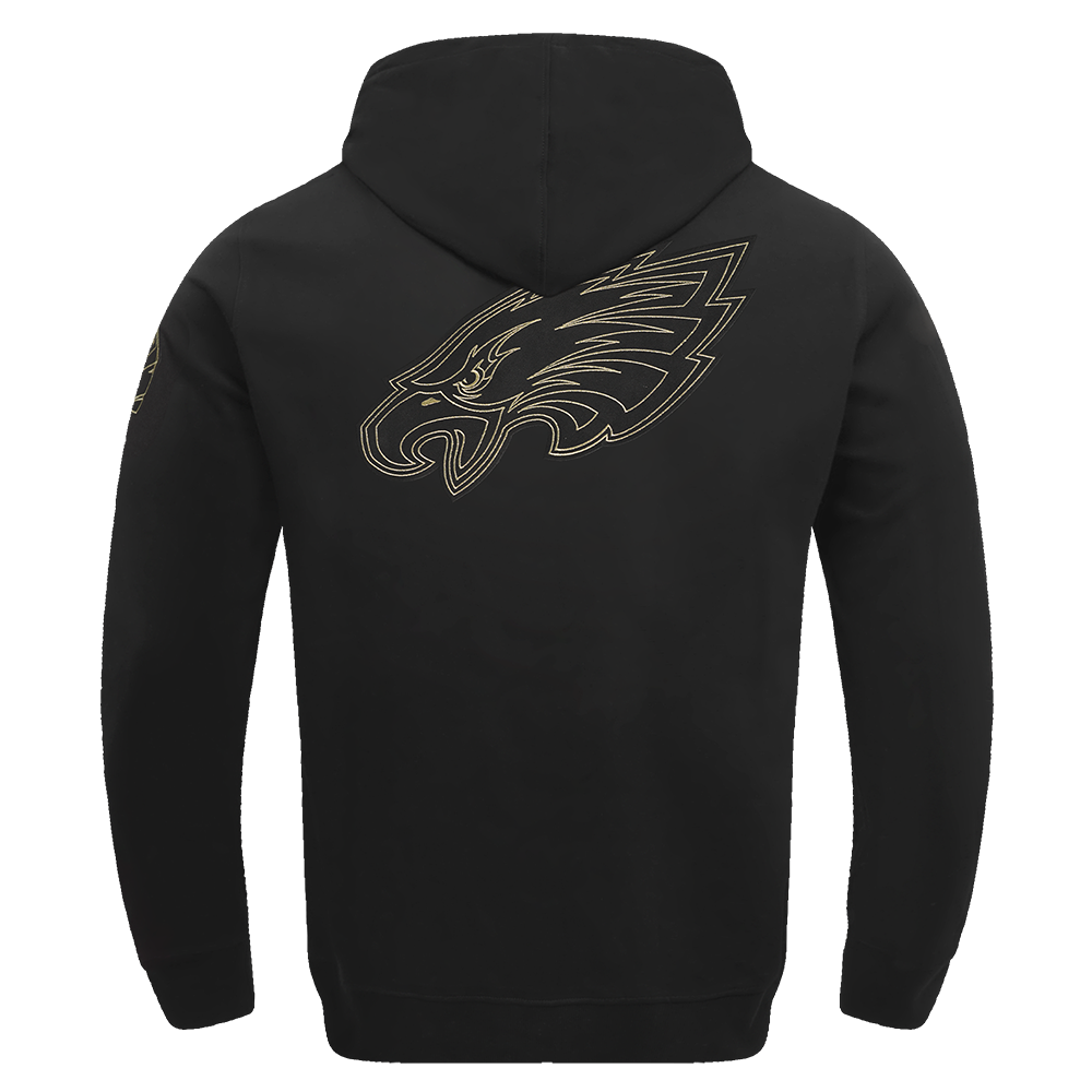 NFL Philadelphia Eagles Black and Gold Pullover Hoodie (Black) - Image 3