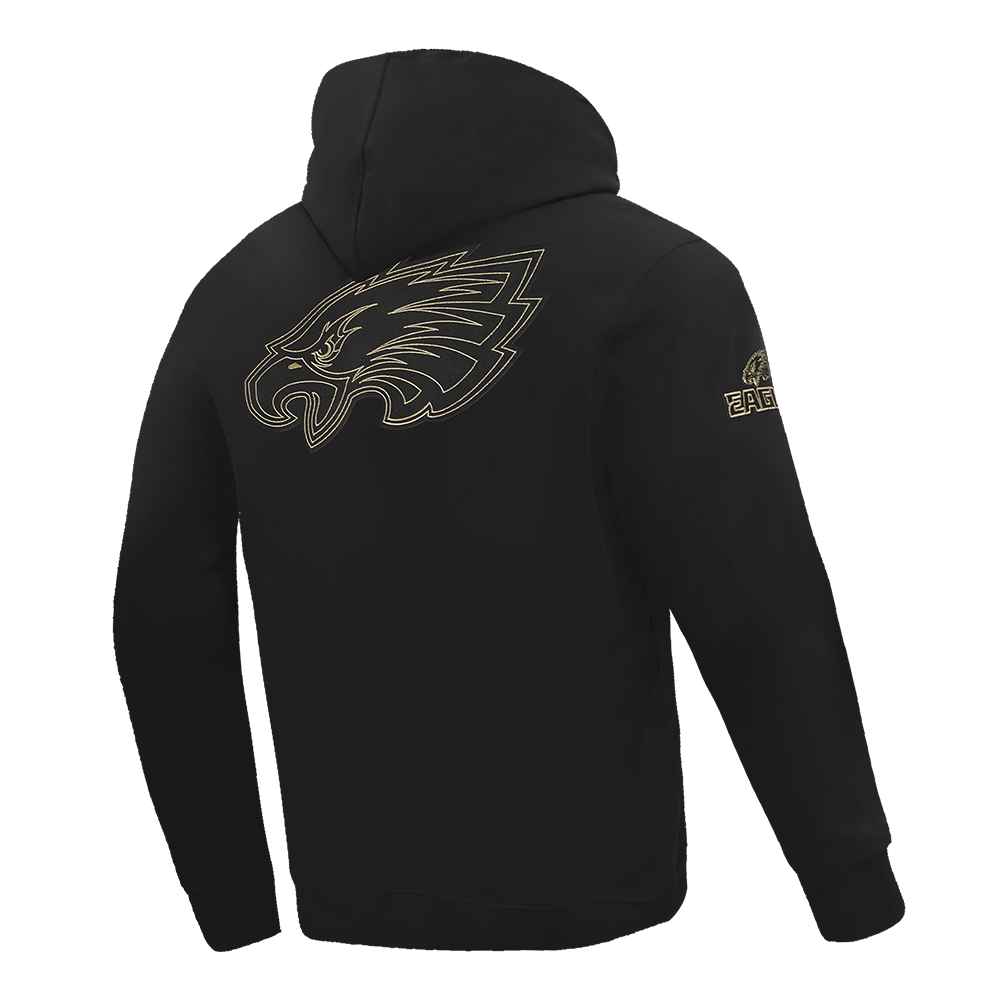 NFL Philadelphia Eagles Black and Gold Pullover Hoodie (Black) - Image 4