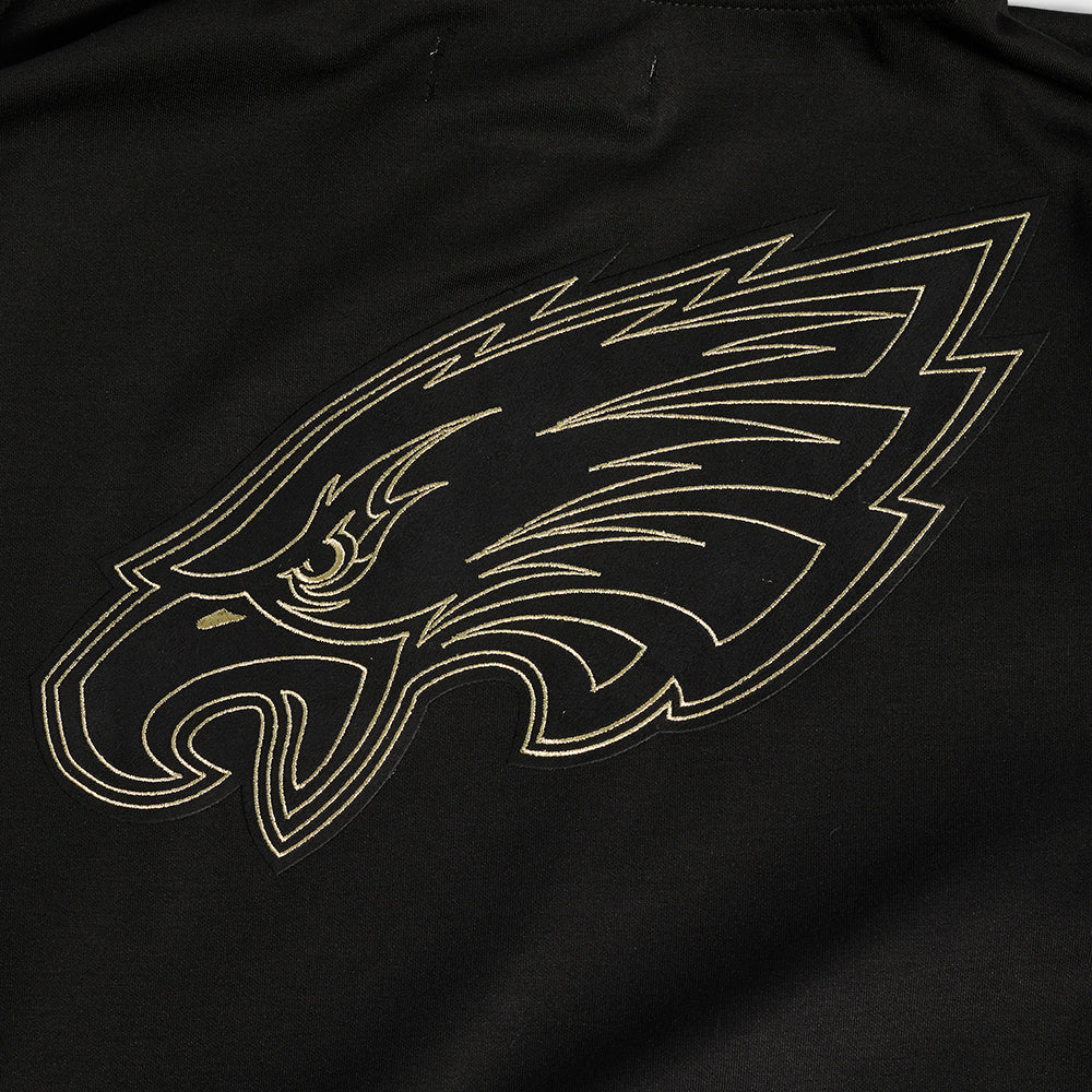 NFL Philadelphia Eagles Black and Gold Pullover Hoodie (Black) - Image 8