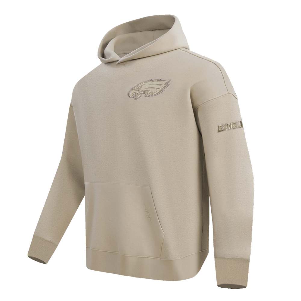 NFL Philadelphia Eagles Drop Shoulder Pullover Hoodie (Taupe) - Image 2