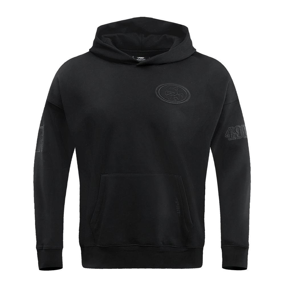 NFL San Francisco 49ers Drop Shoulder Pullover Hoodie (Black)