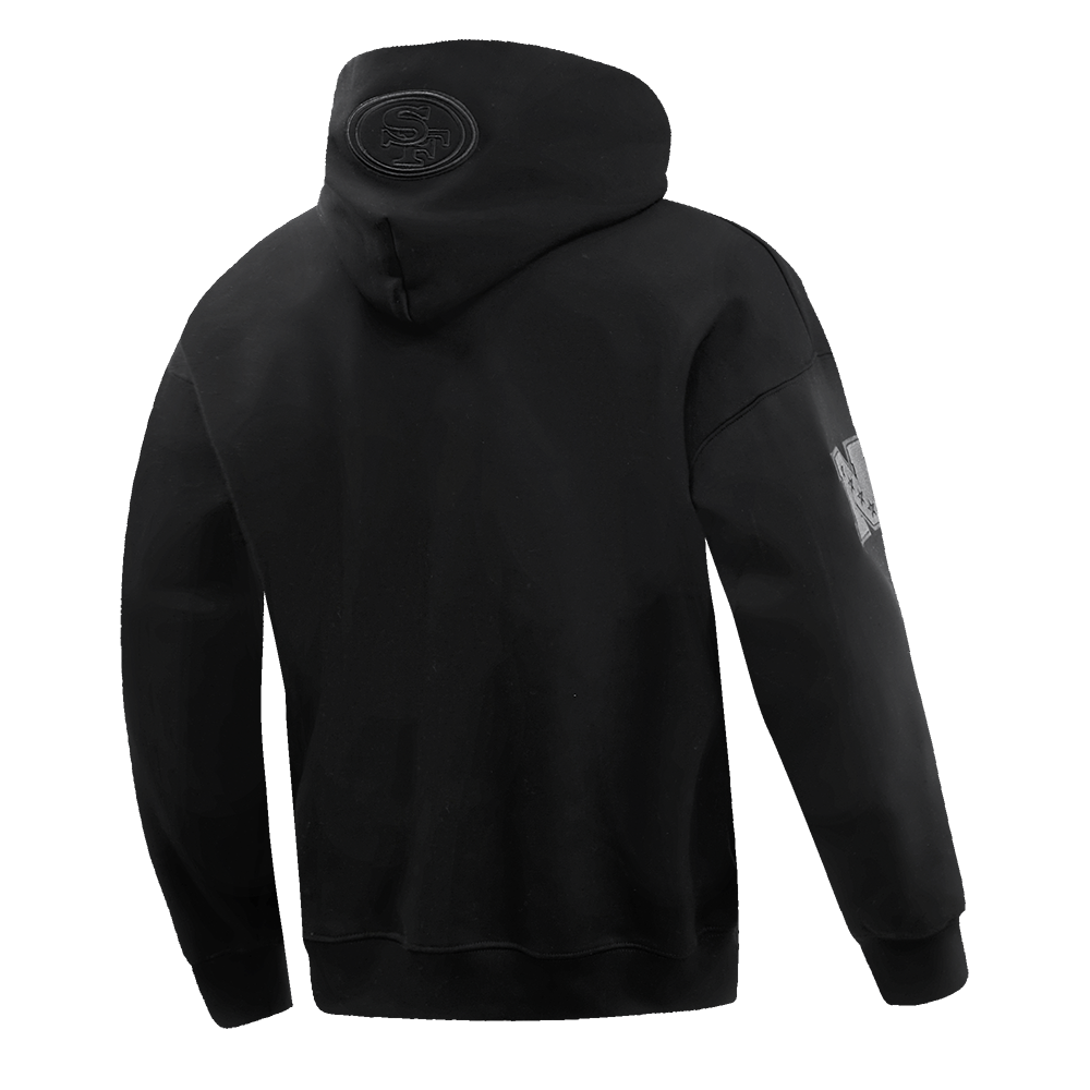 NFL San Francisco 49ers Drop Shoulder Pullover Hoodie (Black) - Image 3