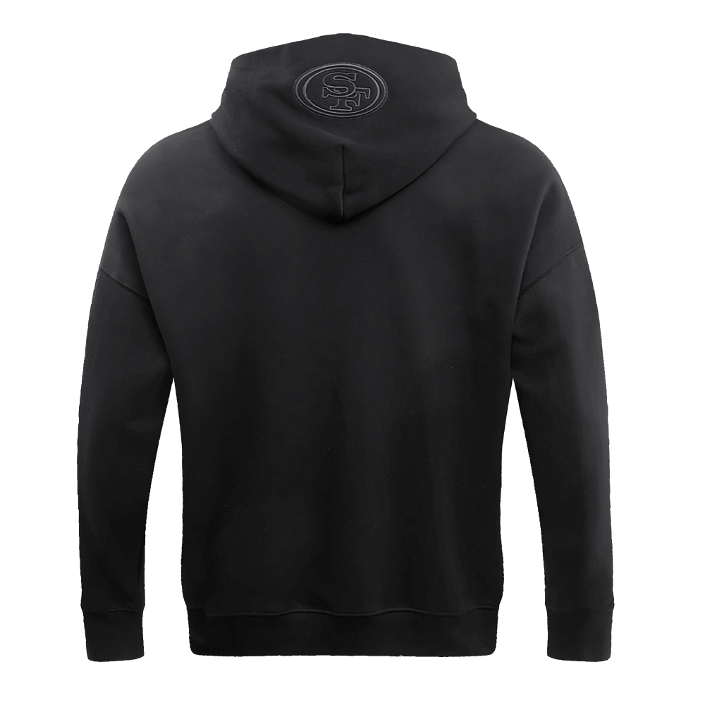 NFL San Francisco 49ers Drop Shoulder Pullover Hoodie (Black) - Image 4