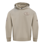 NFL San Francisco 49ers Drop Shoulder Pullover Hoodie (Taupe)