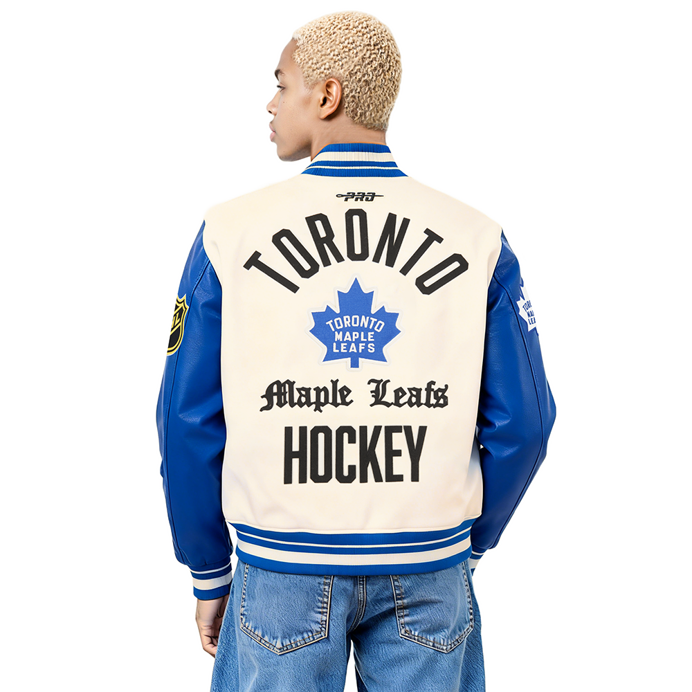NHL Toronto Maple Leafs Varsity Jacket ((Eggshell/Dodger Blue))